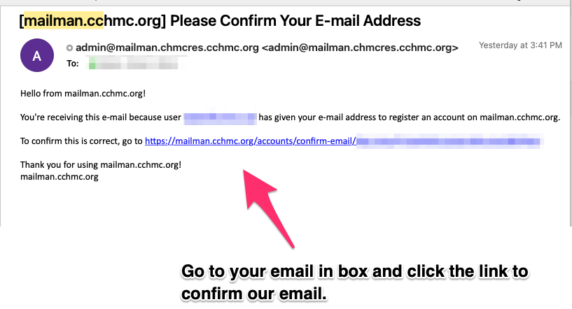 Research IT Hub > Creating an account on the Mailman system. > 4 confirm link.png