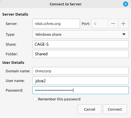 Screenshot-DataStorage-MapRDSLinux-ConnectServer